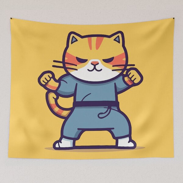 Item preview, Cat kickboxing  designed and sold by Amir Faysal.