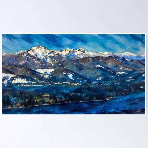 Snow Covered Olympic National Park (Pastel) Poster