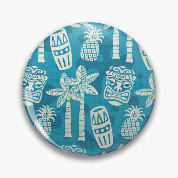 Item preview, Retro Mid Century Modern Tiki Pattern Blue designed and sold by tonymagnerart.