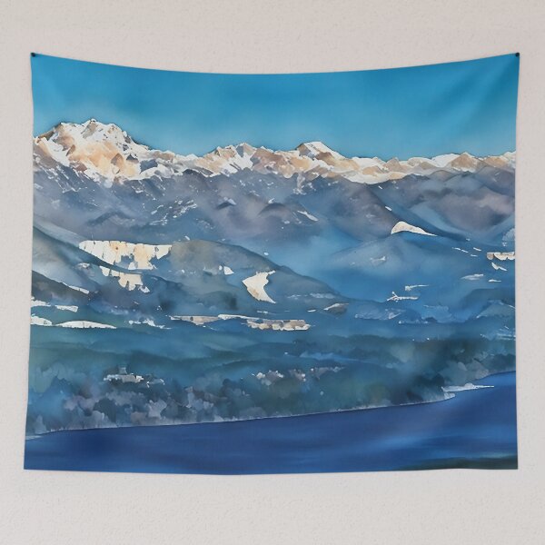 Item preview, Snow Covered Olympic National Park (Watercolor) designed and sold by flyscenicair.