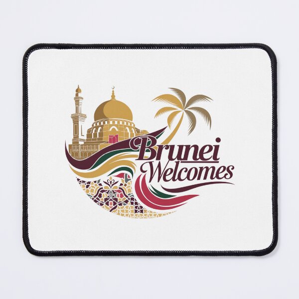 Item preview, Brunei Welcomes Flag Map Bandar Seri Begawan designed and sold by AnimalsDH305.