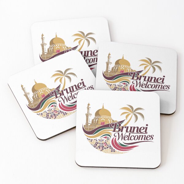 Item preview, Brunei Welcomes Flag Map Bandar Seri Begawan designed and sold by AnimalsDH305.