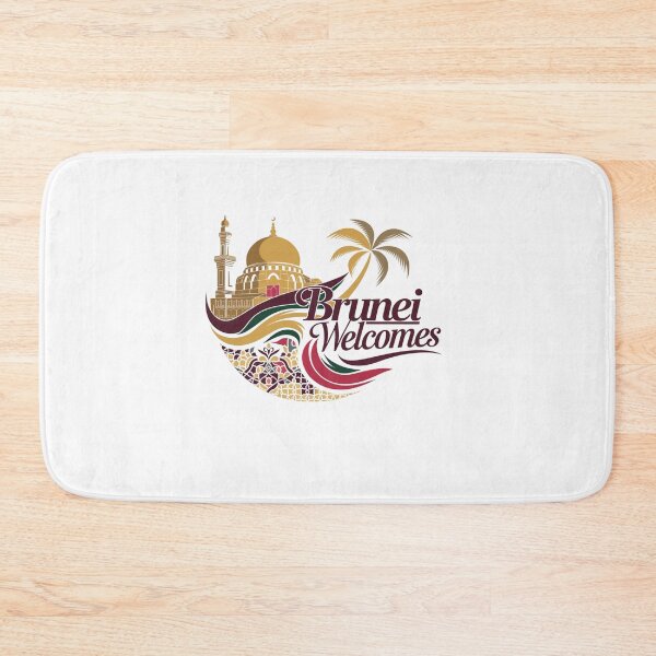 Item preview, Brunei Welcomes Flag Map Bandar Seri Begawan designed and sold by AnimalsDH305.