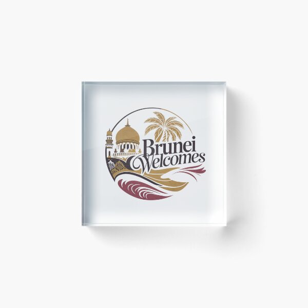 Item preview, Brunei Welcomes Flag Map Bandar Seri Begawan designed and sold by AnimalsDH305.