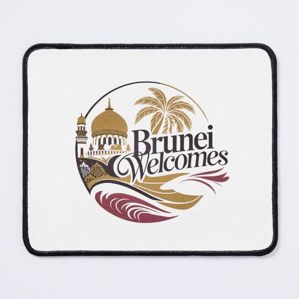 Item preview, Brunei Welcomes Flag Map Bandar Seri Begawan designed and sold by AnimalsDH305.