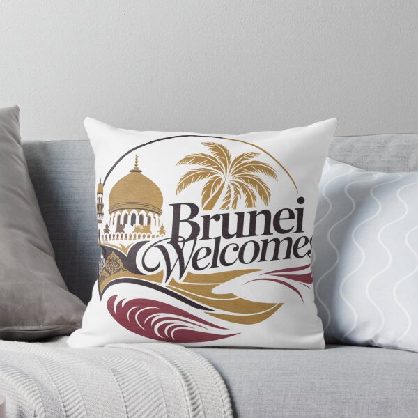Item preview, Brunei Welcomes Flag Map Bandar Seri Begawan designed and sold by AnimalsDH305.