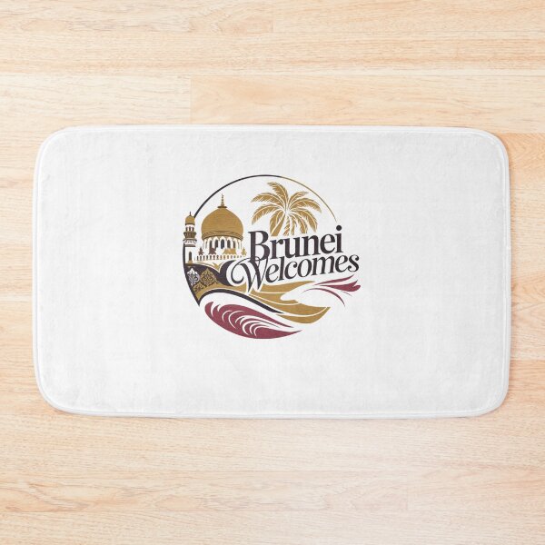 Item preview, Brunei Welcomes Flag Map Bandar Seri Begawan designed and sold by AnimalsDH305.