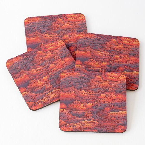 Item preview, Red Orange Sunset Swirls Pattern designed and sold by bubblegoth.