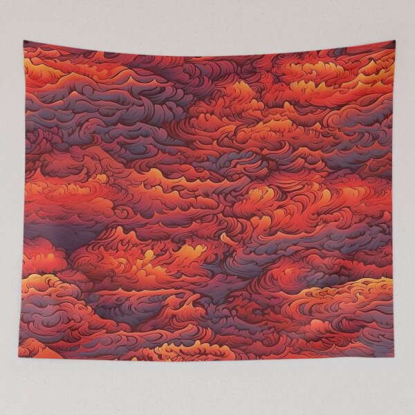 Item preview, Red Orange Sunset Swirls Pattern designed and sold by bubblegoth.