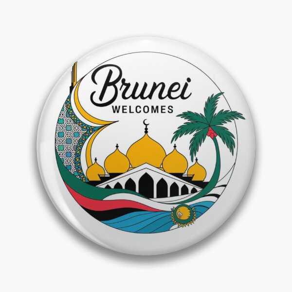 Item preview, Brunei Welcomes Flag Map Bandar Seri Begawan designed and sold by AnimalsDH305.