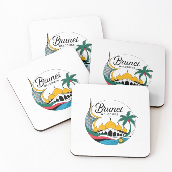 Item preview, Brunei Welcomes Flag Map Bandar Seri Begawan designed and sold by AnimalsDH305.