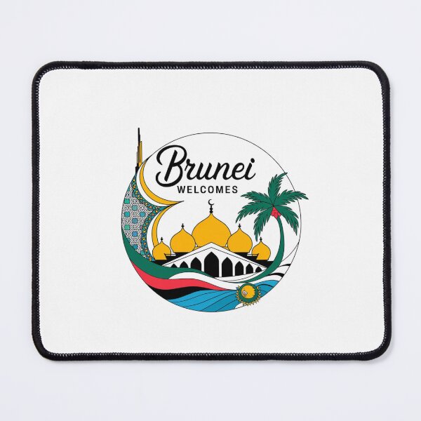Item preview, Brunei Welcomes Flag Map Bandar Seri Begawan designed and sold by AnimalsDH305.