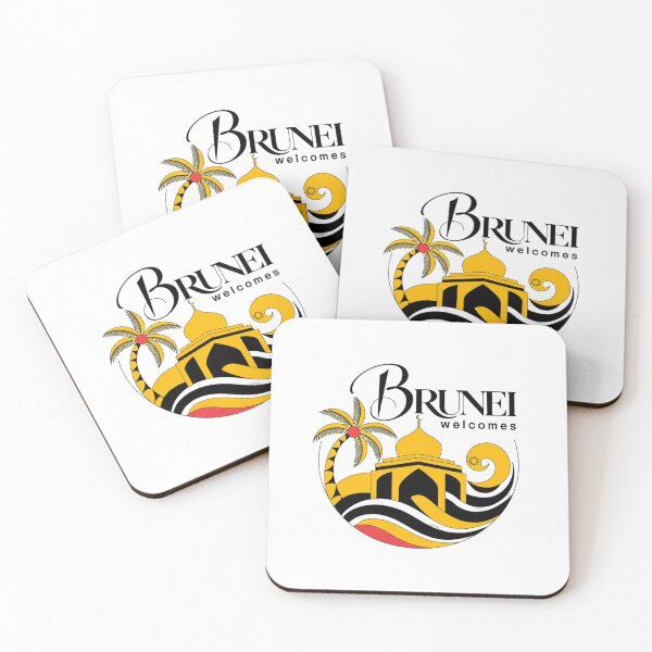 Item preview, Brunei Welcomes Flag Map Bandar Seri Begawan designed and sold by AnimalsDH305.