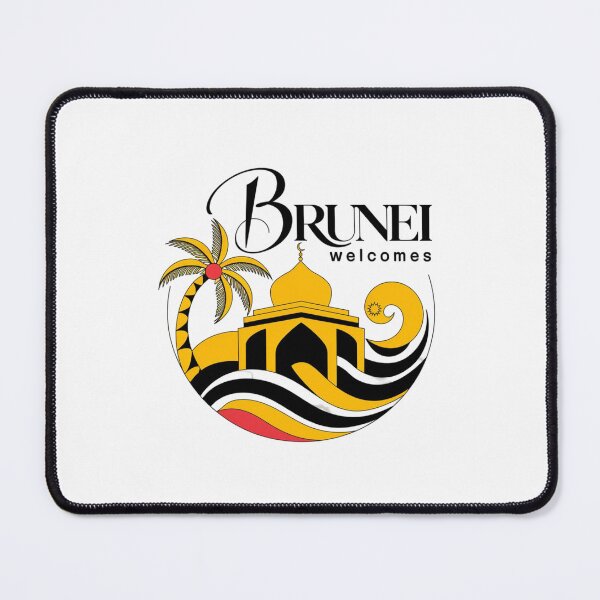 Item preview, Brunei Welcomes Flag Map Bandar Seri Begawan designed and sold by AnimalsDH305.