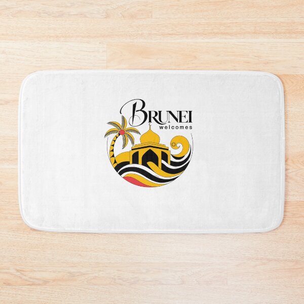 Item preview, Brunei Welcomes Flag Map Bandar Seri Begawan designed and sold by AnimalsDH305.