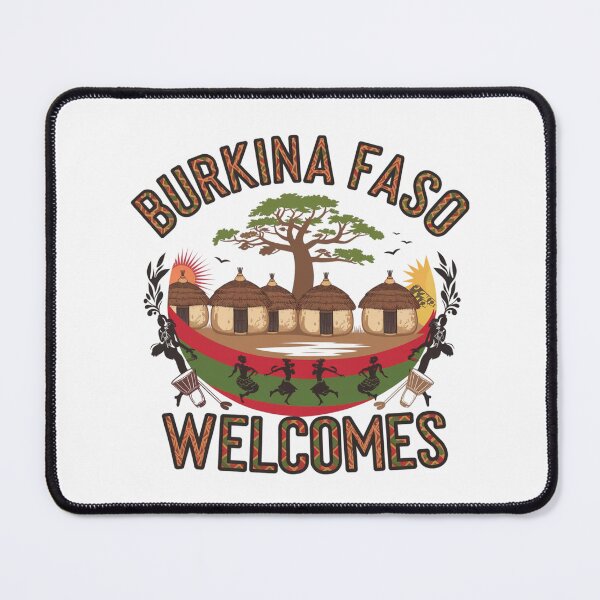 Item preview, Burkina Faso Welcomes Flag Map Ouagadougou, Bobo-Dioulasso designed and sold by AnimalsDH305.