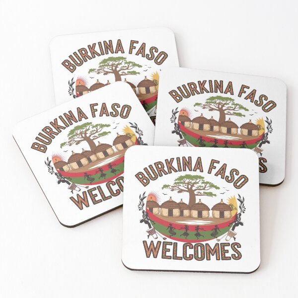 Item preview, Burkina Faso Welcomes Flag Map Ouagadougou, Bobo-Dioulasso designed and sold by AnimalsDH305.