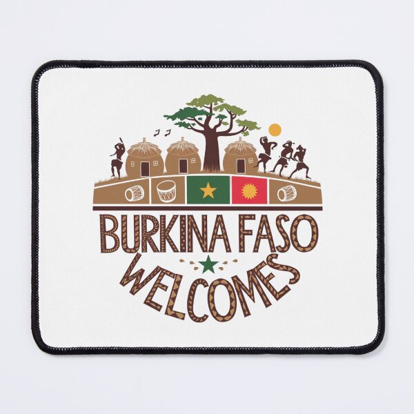 Item preview, Burkina Faso Welcomes Flag Map Ouagadougou, Bobo-Dioulasso designed and sold by AnimalsDH305.