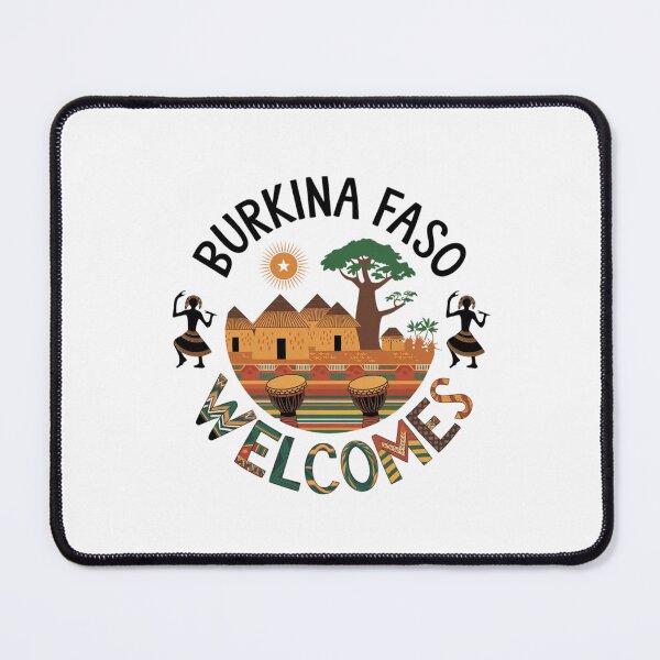 Item preview, Burkina Faso Welcomes Flag Map Ouagadougou, Bobo-Dioulasso designed and sold by AnimalsDH305.