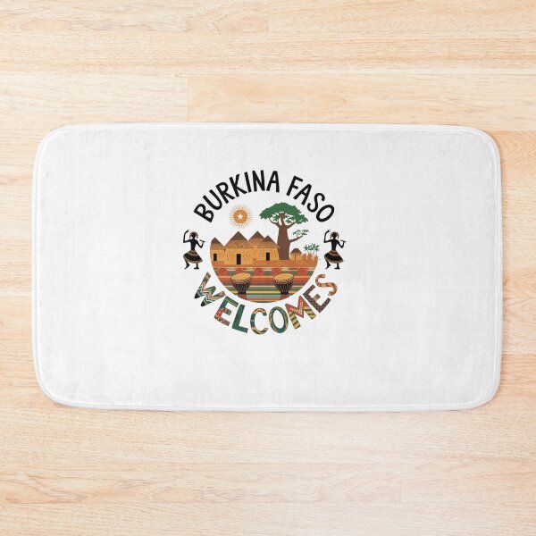 Item preview, Burkina Faso Welcomes Flag Map Ouagadougou, Bobo-Dioulasso designed and sold by AnimalsDH305.