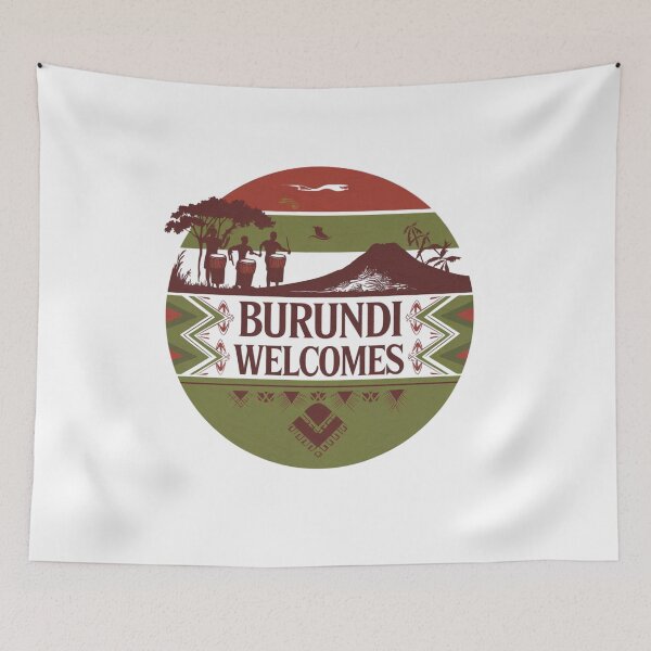Item preview, Burundi Welcomes Flag Map Bujumbura, Lake Tanganyika designed and sold by AnimalsDH305.