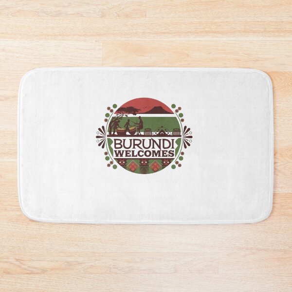 Item preview, Burundi Welcomes Flag Map Bujumbura, Lake Tanganyika designed and sold by AnimalsDH305.