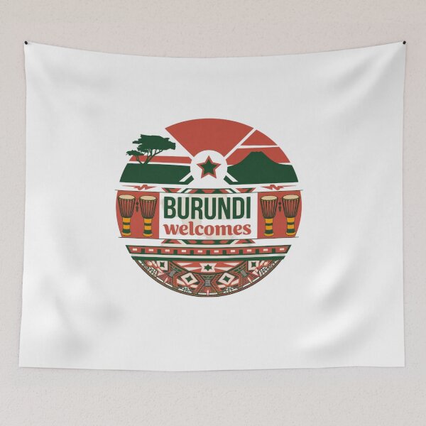 Item preview, Burundi Welcomes Flag Map Bujumbura, Lake Tanganyika designed and sold by AnimalsDH305.
