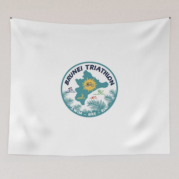 Item preview, Brunei Triathlon Illustration – Swim, Bike, Run  designed and sold by Triathlongram.