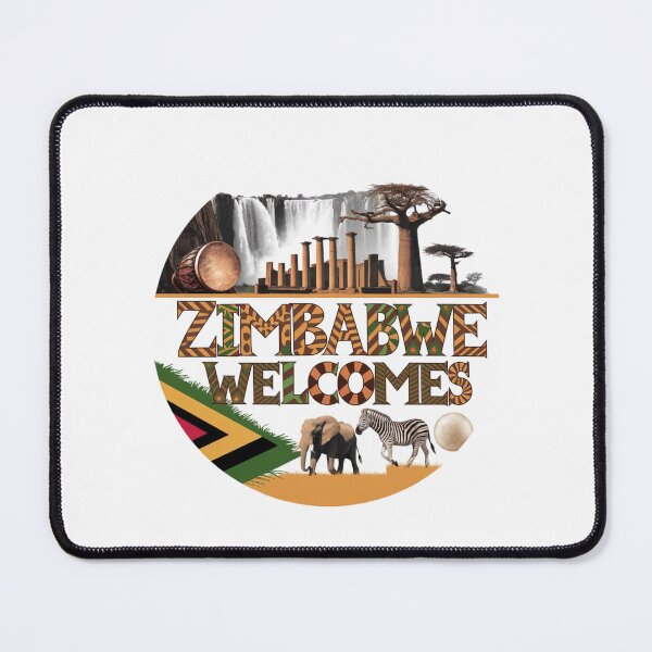 Item preview, Zimbabwe Welcomes Flag Map Victoria Falls, Harare designed and sold by AnimalsDH305.