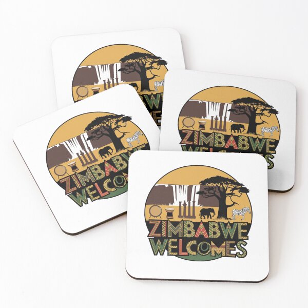 Item preview, Zimbabwe Welcomes Flag Map Victoria Falls, Harare designed and sold by AnimalsDH305.