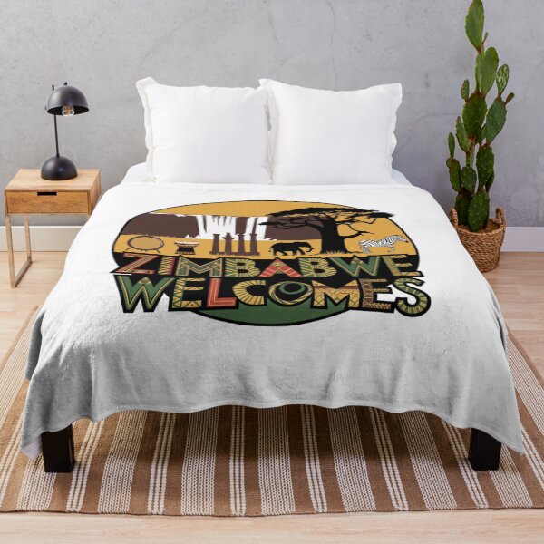 Item preview, Zimbabwe Welcomes Flag Map Victoria Falls, Harare designed and sold by AnimalsDH305.