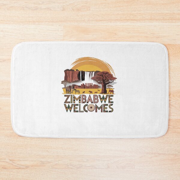 Item preview, Zimbabwe Welcomes Flag Map Victoria Falls, Harare designed and sold by AnimalsDH305.