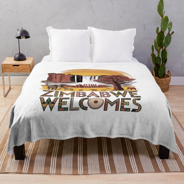Item preview, Zimbabwe Welcomes Flag Map Victoria Falls, Harare designed and sold by AnimalsDH305.