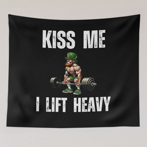 Item preview, Kiss me I lift heavy St. Patrick's Day Workout Gym designed and sold by snowry.