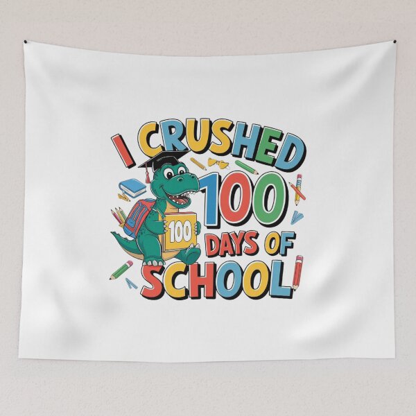 Item preview, i crushed 100 days of school dinosaur designed and sold by Mateusz Majcherek.