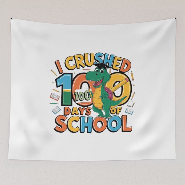 Item preview, i crushed 100 days of school dinosaur designed and sold by Mateusz Majcherek.