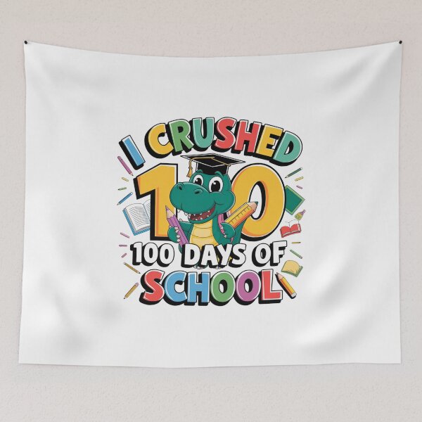 Item preview, i crushed 100 days of school dinosaur designed and sold by Mateusz Majcherek.