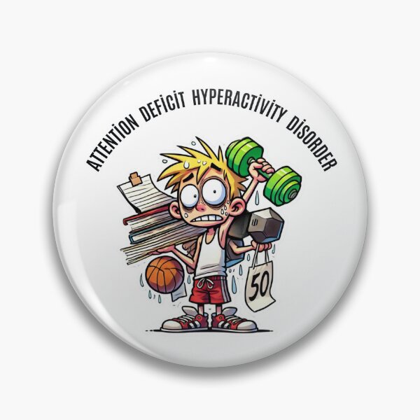 Item preview, Attention Deficit Hyperactivity DisorderADHD Humor Cartoon – Energetic and Overwhelmed Design designed and sold by Psycho-Crazy.
