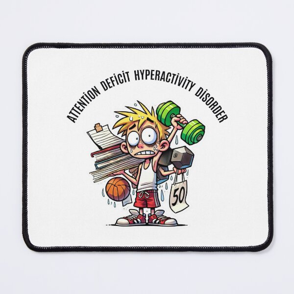 Item preview,  Attention Deficit Hyperactivity DisorderADHD Humor Cartoon – Energetic and Overwhelmed Design designed and sold by Psycho-Crazy.
