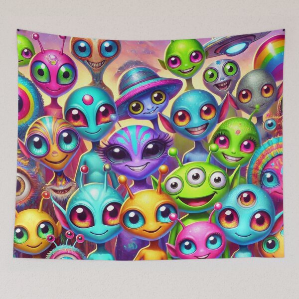 Item preview, Cute Happy Alien Family Group Photo - Life Beyond Earth designed and sold by WyckedLynn.