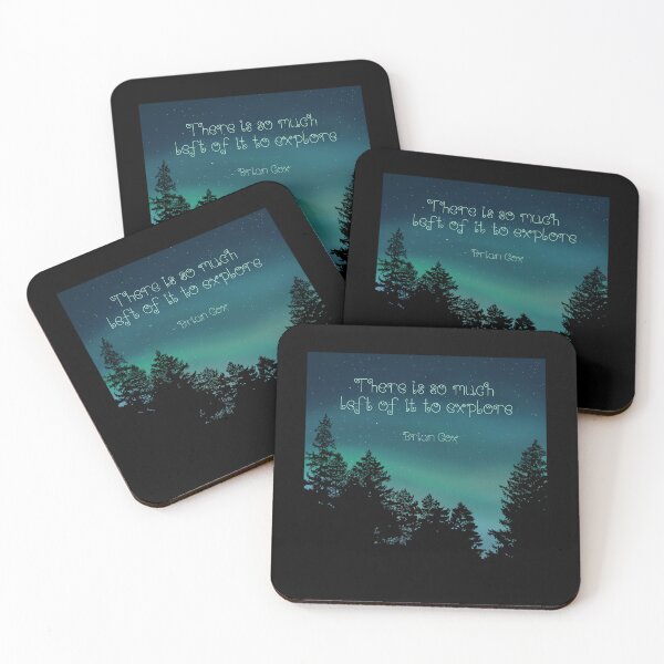 Item preview, There is so much left of it to explore - Brian Cox Space, Northern Lights, Pine trees, stars designed and sold by Scat the cat.
