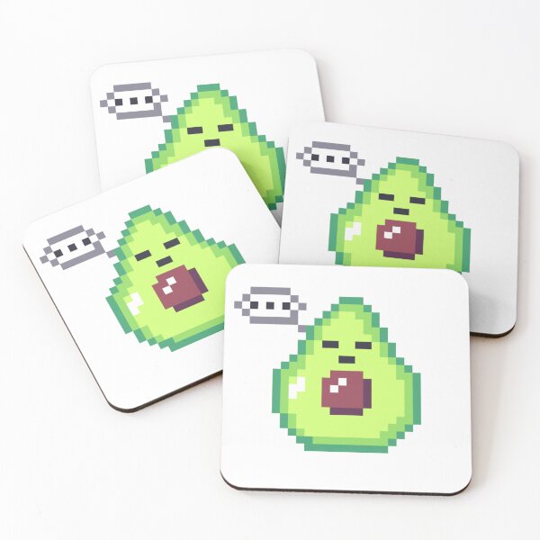Item preview, Kawaii avocado pixel art with dots designed and sold by ZerpaGiovanna.