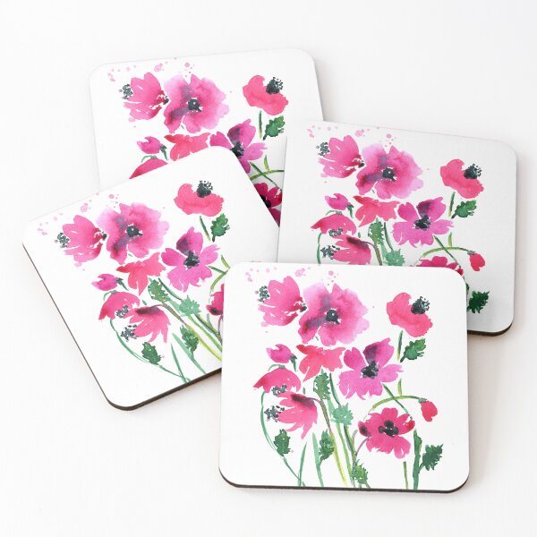 Item preview, Pink poppy watercolor painting designed and sold by AnissaF.