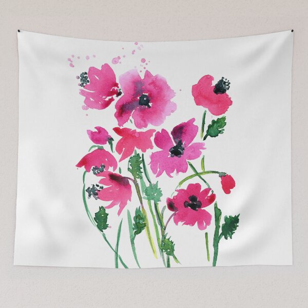 Item preview, Pink poppy watercolor painting designed and sold by AnissaF.
