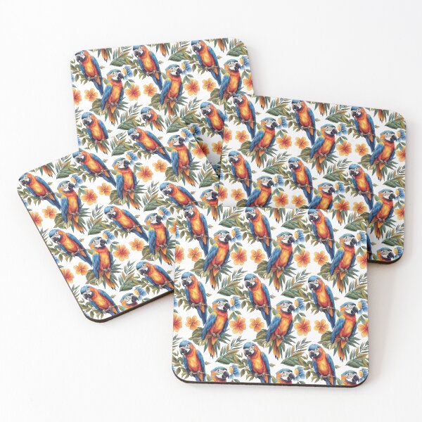 Item preview, Parrot pattern.Tropical themed illustration of colorful parrots designed and sold by JanChryzostom.