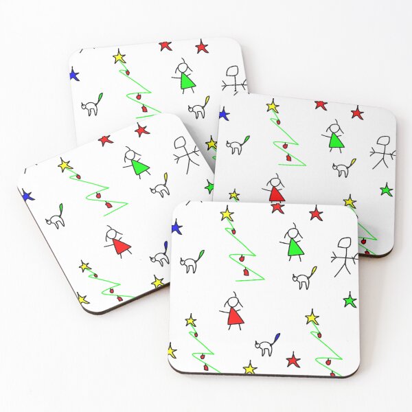 Item preview, Christmas tree with stars and stickmen designed and sold by hermarartonline.