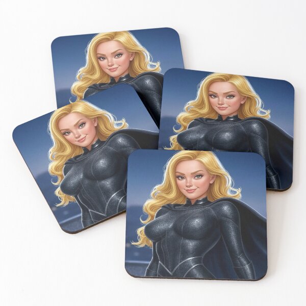 Item preview, Blonde Superheroine at Night designed and sold by DigitalTease.