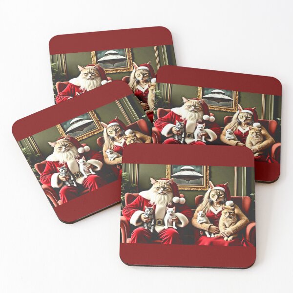 Item preview, Surreal Christmas Cats Dressed as Santa with Funny Kittens - Unique Holiday Art for Gifts designed and sold by Earth Nature Creations.