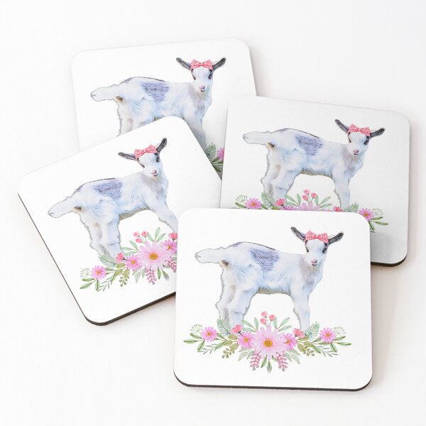 Item preview, Sweet baby goat, Nigerian Dwarf kid with bow and florals designed and sold by CritterCapers.