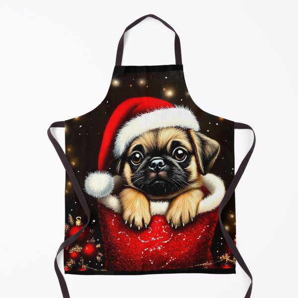 Item preview, Christmas Pug with Santa Hat in Stocking designed and sold by Lisa Pearlman.